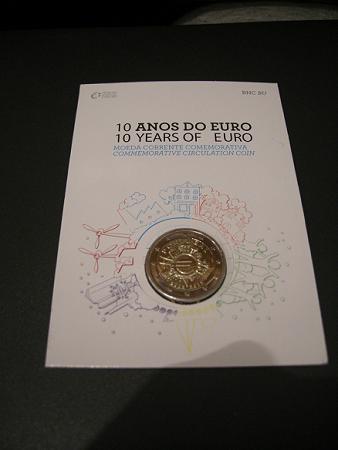 (afbeelding voor) 2 Euromunt Portugal 2012 Tien jaar Euro BU in Blister